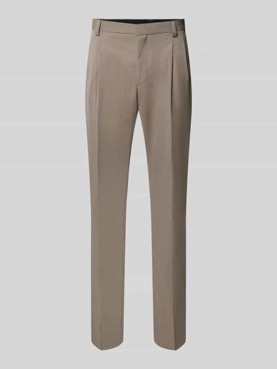 Zdjęcie produktu Super krój slim fit spodnie garniturowe z mieszanka żywej wełny model 'Hesten261F1X' Hugo Piaskowy