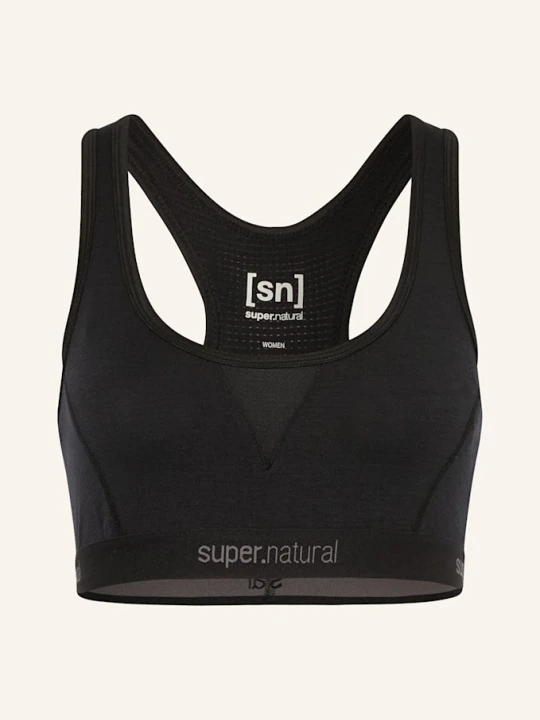 Zdjęcie produktu Super.Natural Biustonosz Sportowy tundra220 Semplice Z Wełną Merino schwarz CZARNY