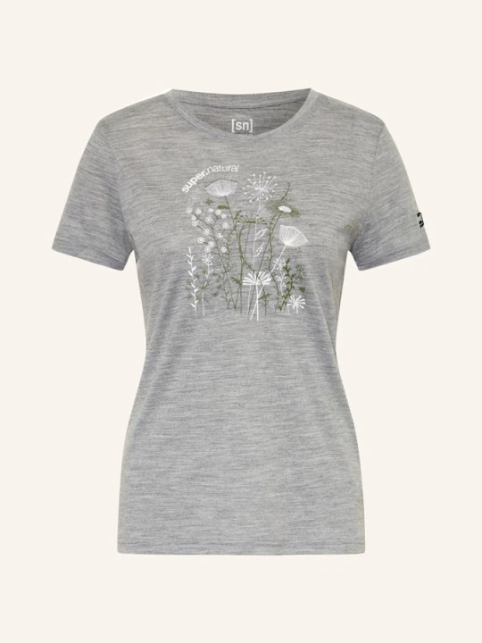 Zdjęcie produktu Super.Natural Koszulka Funkcyjna Rock Flowers Z Wełną Merino grau SZARY