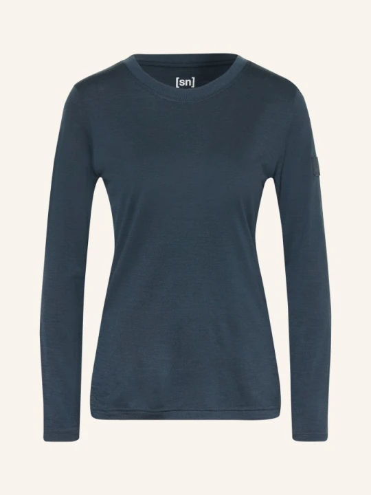 Zdjęcie produktu Super.Natural Koszulka Z Długim Rękawem Casual Rib Z Wełną Merynosową blau GRANATOWY