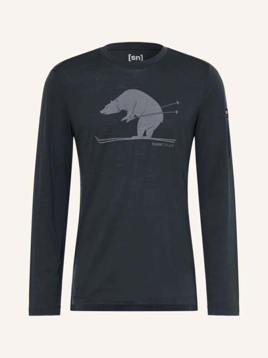 Zdjęcie produktu Super.Natural Koszulka Z Długim Rękawem Karl Z Wełną Merino blau