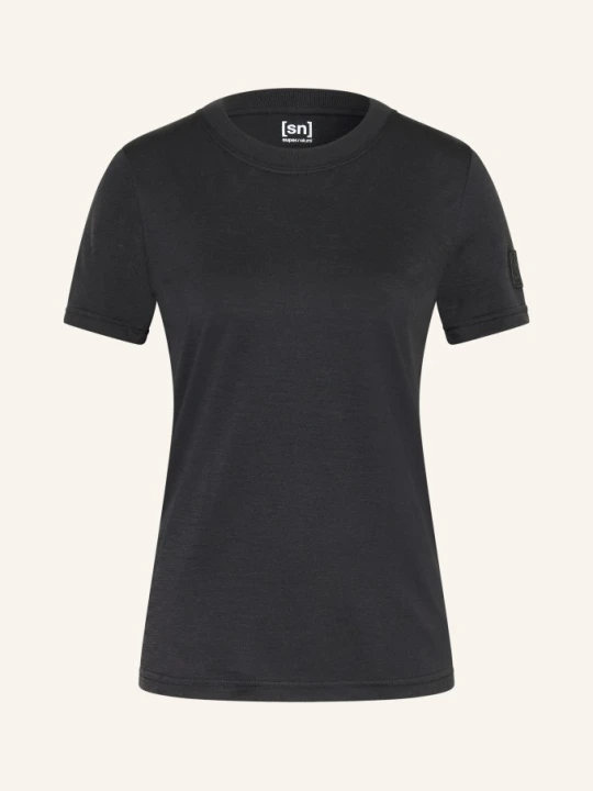 Zdjęcie produktu Super.Natural T-Shirt Casual Rib schwarz CZARNY