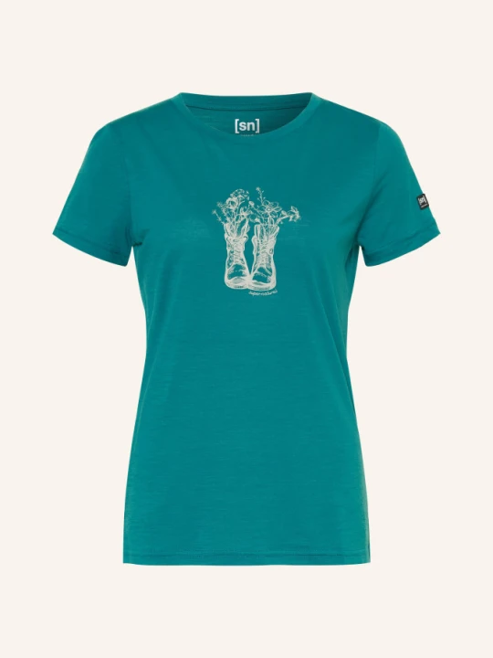 Zdjęcie produktu Super.Natural T-Shirt Flower Boots gruen PETROL