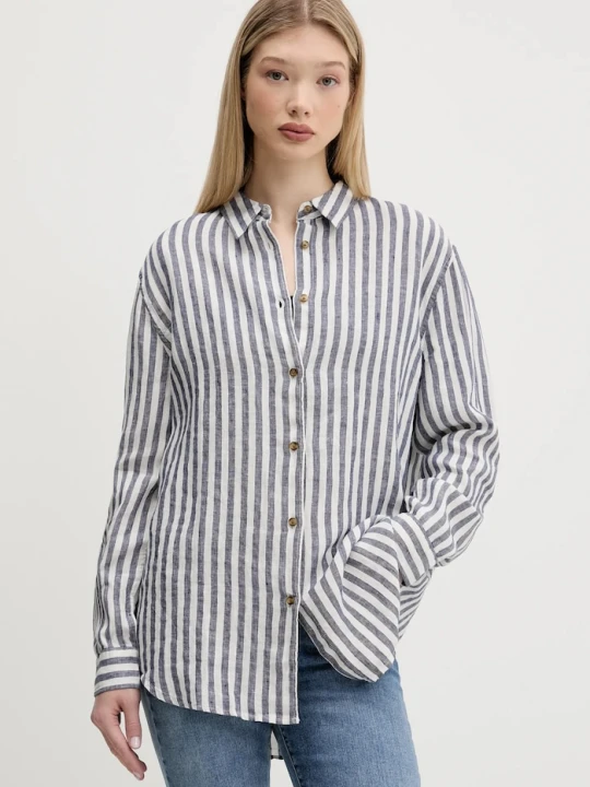 Zdjęcie produktu Superdry koszula lniana granatowy