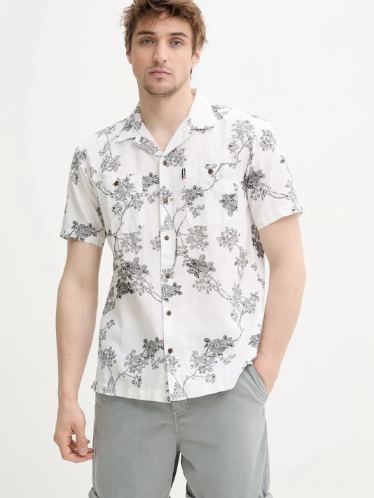 Zdjęcie produktu Superdry koszula z domieszką lnu biały