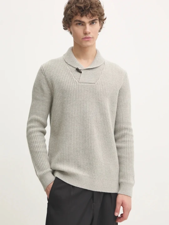 Zdjęcie produktu Superdry sweter z domieszką wełny szary