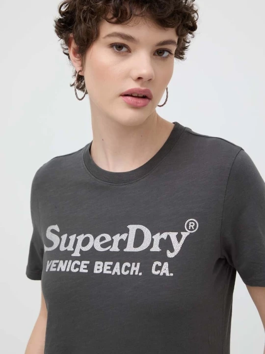 Zdjęcie produktu Superdry t-shirt bawełniany szary