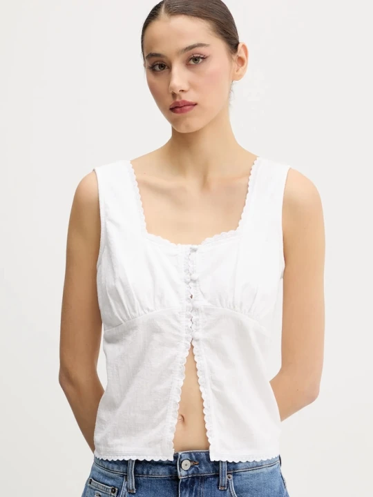 Zdjęcie produktu Superdry top bawełniany biały