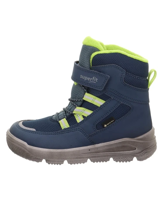 Zdjęcie produktu superfit Skórzane botki "Mars" w kolorze granatowo-zielonym rozmiar: 35