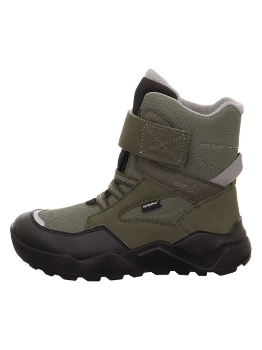 Zdjęcie produktu superfit Skórzane botki zimowe "Rocket" w kolorze khaki rozmiar: 36