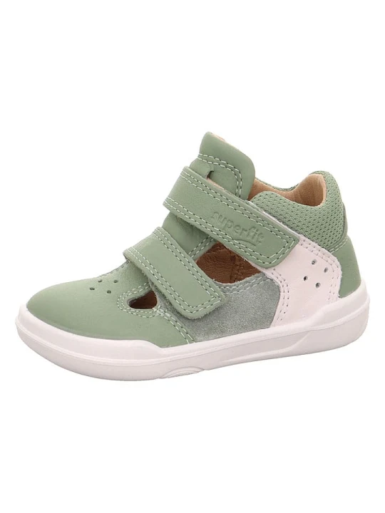 Zdjęcie produktu superfit Skórzane buty barefoot "Superfree" w kolorze zielonym rozmiar: 22