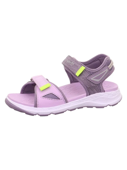 Zdjęcie produktu superfit Skórzane sandały "Criss Cross" w kolorze fioletowym rozmiar: 31