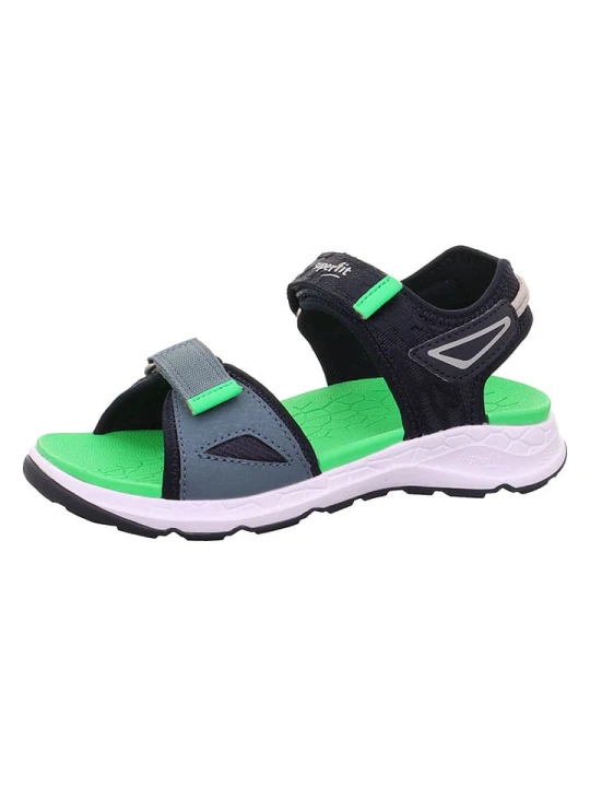 Zdjęcie produktu superfit Skórzane sandały "Criss Cross" w kolorze granatowo-zielonym rozmiar: 39
