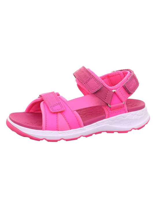 Zdjęcie produktu superfit Skórzane sandały "Criss Cross" w kolorze różowym rozmiar: 31