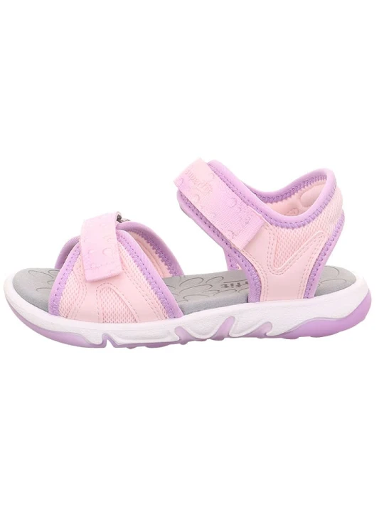 Zdjęcie produktu superfit Skórzane sandały "Pebbles" w kolorze jasnoróżowo-fioletowym rozmiar: 29