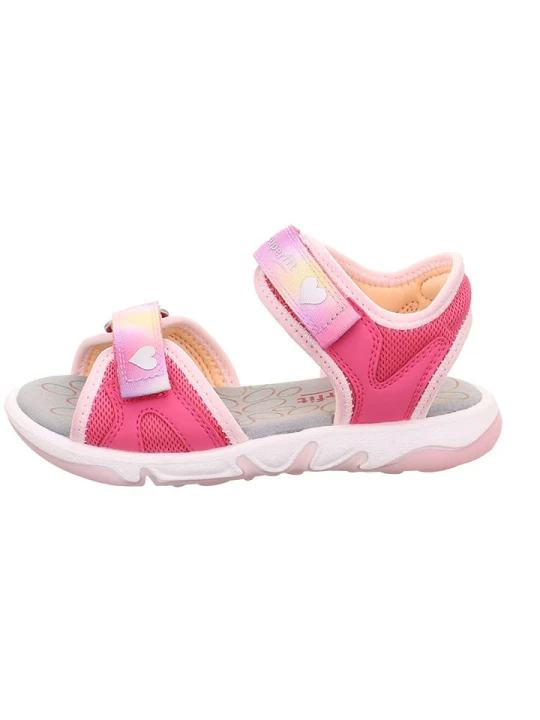 Zdjęcie produktu superfit Skórzane sandały "Pebbles" w kolorze jasnoróżowo-różowym rozmiar: 35