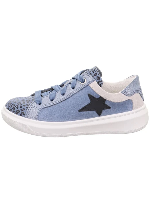 Zdjęcie produktu superfit Skórzane sneakersy "Cosmo" w kolorze niebiesko-białym rozmiar: 28