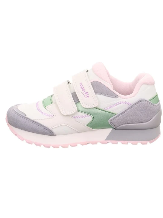 Zdjęcie produktu superfit Skórzane sneakersy "Dash" w kolorze biało-fioletowo-jasnoróżowym rozmiar: 29