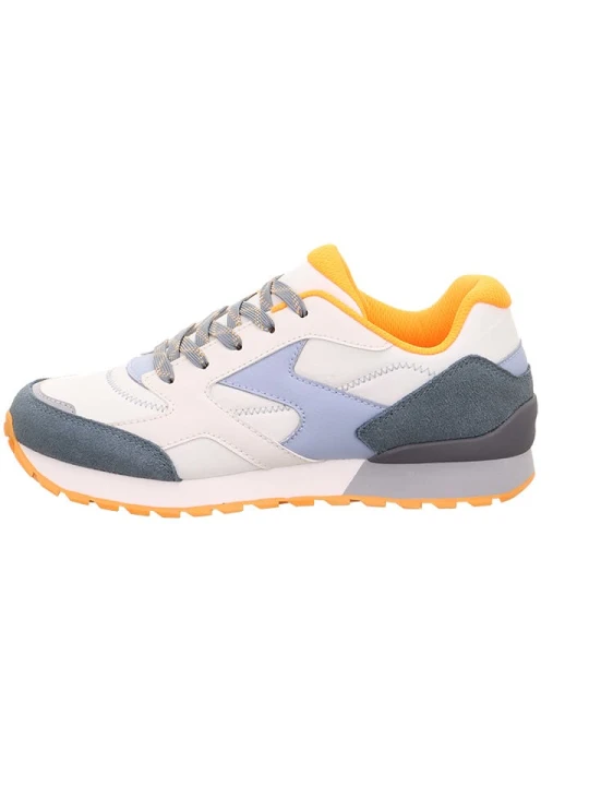 Zdjęcie produktu superfit Skórzane sneakersy "Dash" w kolorze biało-granatowo-pomarańczowym rozmiar: 33