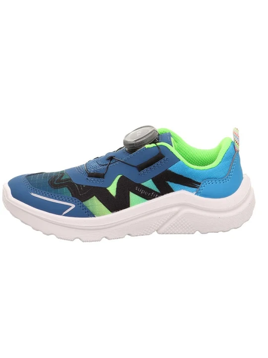 Zdjęcie produktu superfit Skórzane sneakersy "Kicks" w kolorze niebiesko-zielonym rozmiar: 38