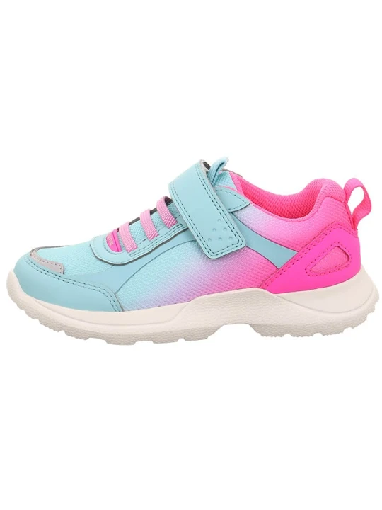 Zdjęcie produktu superfit Skórzane sneakersy "Rush" w kolorze błękitno-różowym rozmiar: 37
