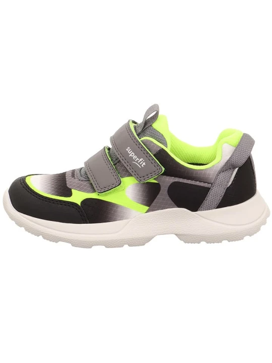 Zdjęcie produktu superfit Skórzane sneakersy "Rush" w kolorze czarno-żółto-szarym rozmiar: 25