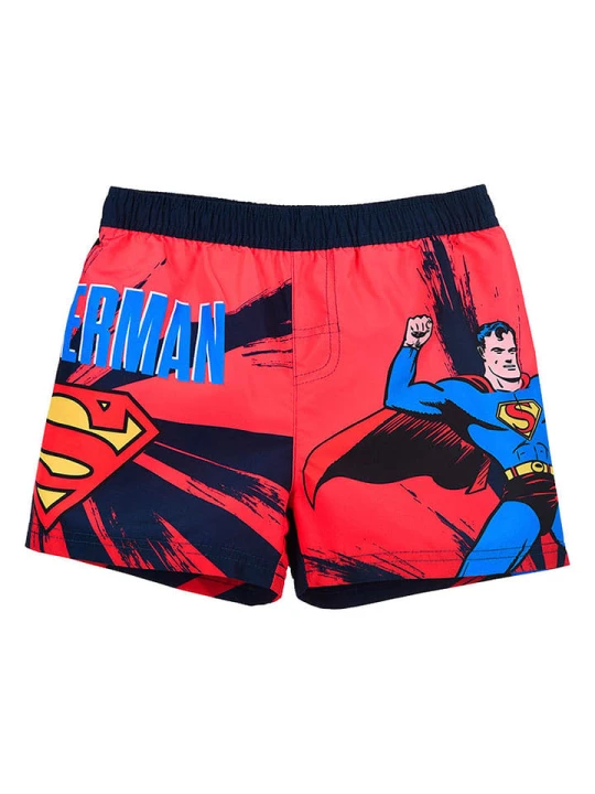 Zdjęcie produktu Superman Szorty kąpielowe "Super-Man" w kolorze czerwono-niebieskim rozmiar: 104