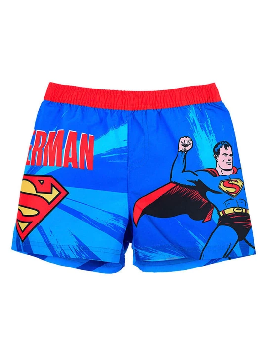 Zdjęcie produktu Superman Szorty kąpielowe "Super-Man" w kolorze niebiesko-czerwonym rozmiar: 104