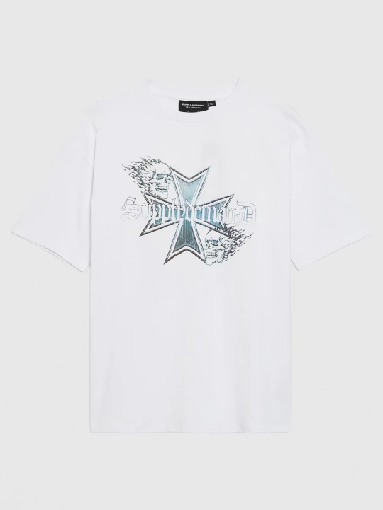 Zdjęcie produktu Supply & Demand T Shirt Flame Cross biały