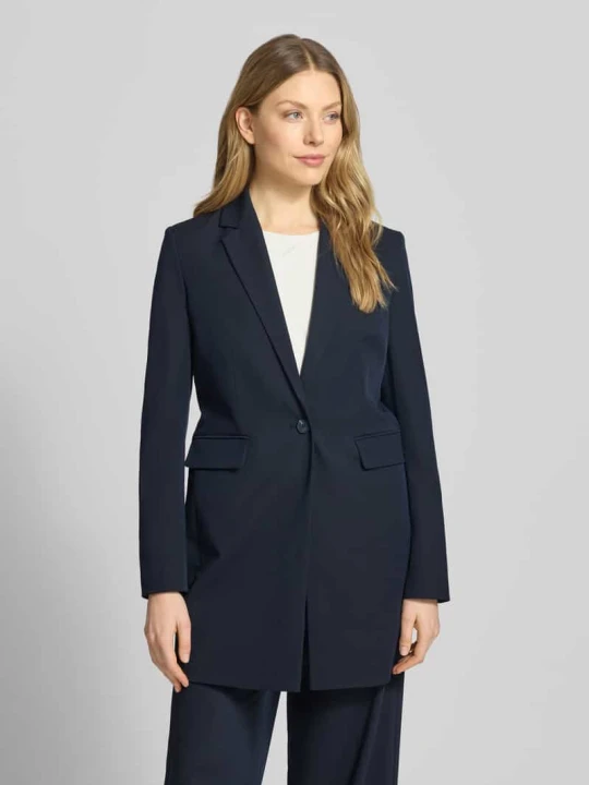 Zdjęcie produktu Długi longblazer w kroju regular fit z dodatkiem wiskozy Christian Berg Granatowy
