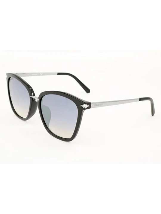 Zdjęcie produktu Swarovski Damskie okulary przeciwsłoneczne w kolorze srebrno-czarno-błękitnym rozmiar: 56