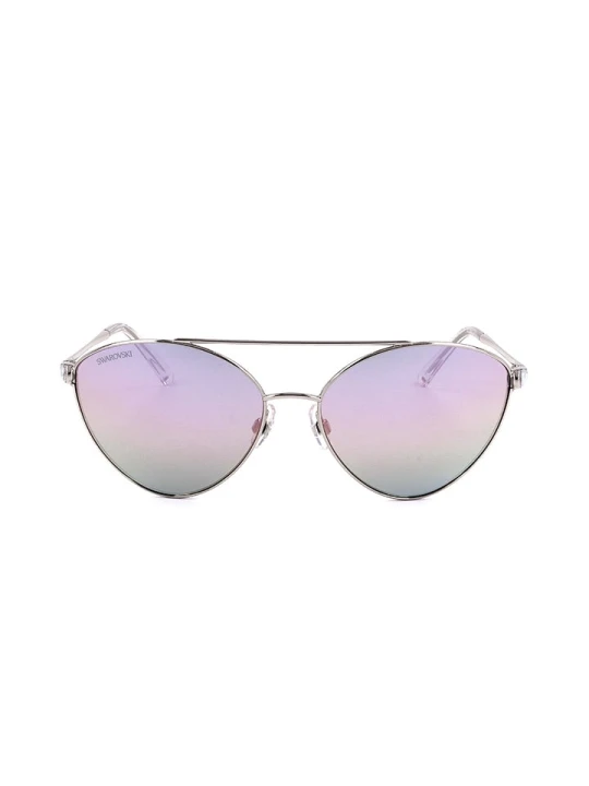 Zdjęcie produktu Swarovski Damskie okulary przeciwsłoneczne w kolorze srebrno-jasnoszarym rozmiar: 58