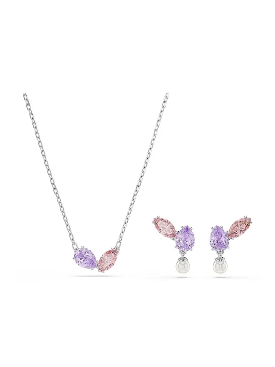 Zdjęcie produktu Swarovski komplet biżuterii damski metalowy z kryształem Swarovski Ariana Grande x Swarovski srebrny
