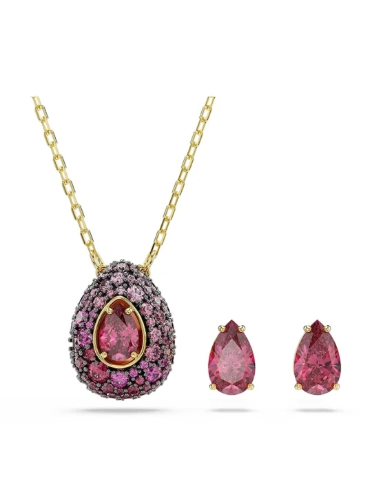 Zdjęcie produktu Swarovski komplet biżuterii damski pozłacany z cyrkonią SUBLIMA 3-pack różowy