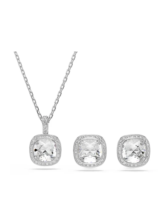 Zdjęcie produktu Swarovski naszyjnik i kolczyki damskie metalowe z kryształem Swarovski UNA srebrny