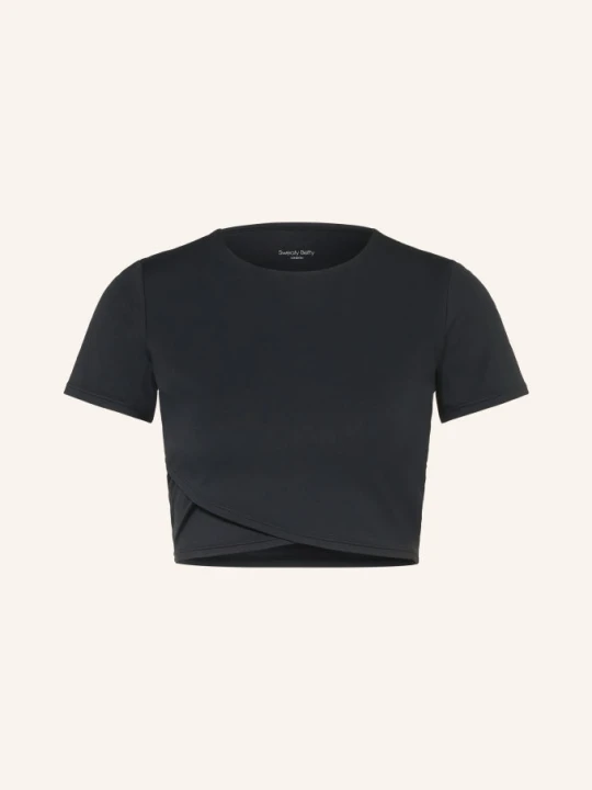 Zdjęcie produktu Sweaty Betty Koszulka Funkcyjna Typu Cropped All Day Z Efektem Kopertowym schwarz CZARNY