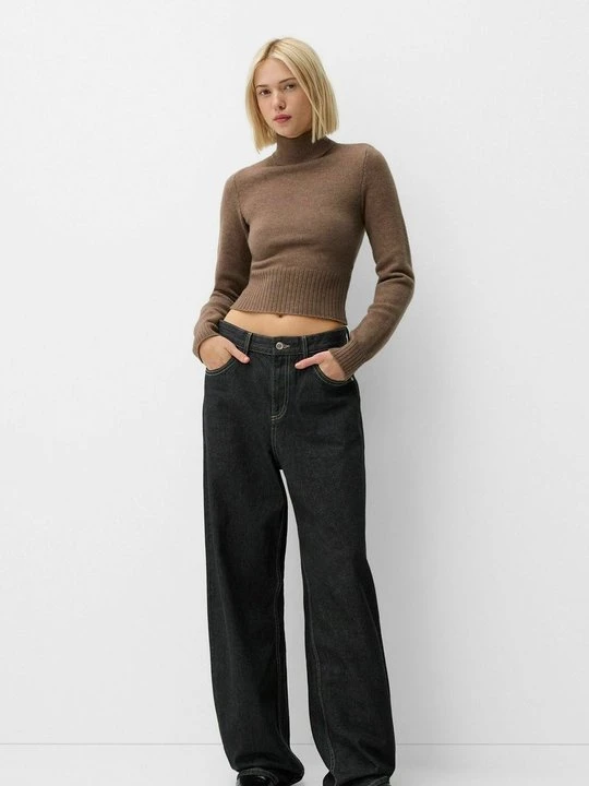 Zdjęcie produktu Sweter Bershka ciemnobrązowy