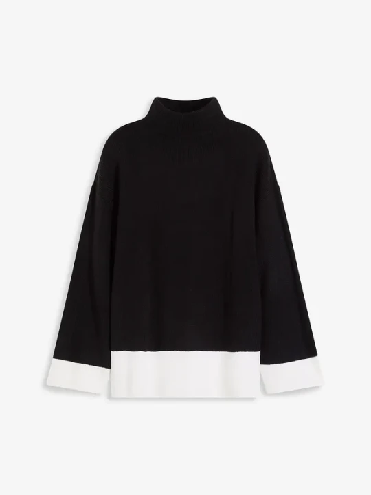Zdjęcie produktu Sweter oversize ze stójką BonPrix czarny