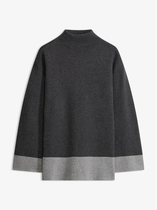 Zdjęcie produktu Sweter oversize ze stójką BonPrix szary