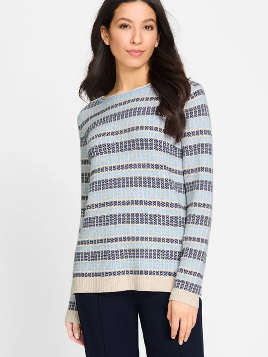 Zdjęcie produktu LENZING™ ECOVERO™ Sweter damski Henny w paski - Coast Vibes Olsen
