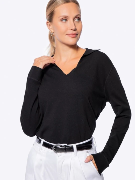 Zdjęcie produktu Sweter damski z dekoltem V-neck czarny Wittchen