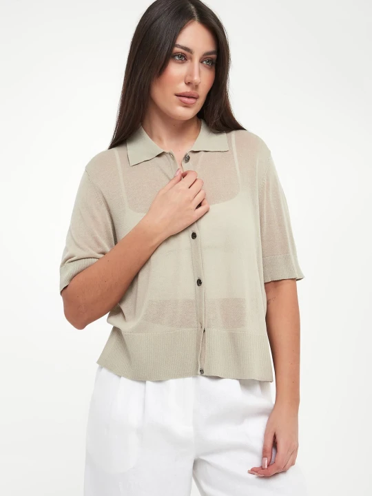 Zdjęcie produktu Kardigan damski z kołnierzem polo ARMANI EXCHANGE