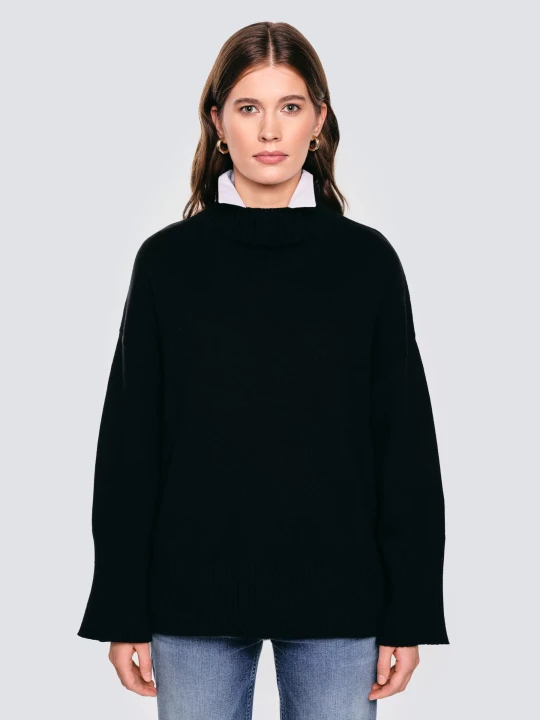 Zdjęcie produktu sweter damski ze stójką oversize czarny siena 906 Big Star