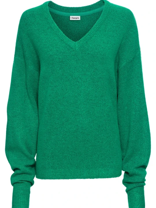 Zdjęcie produktu Sweter dzianinowy oversize BonPrix zielony