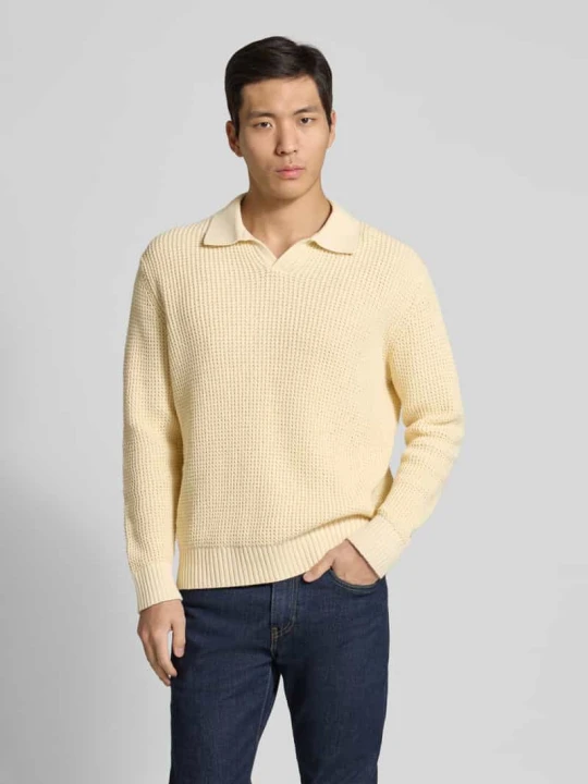 Zdjęcie produktu Sweter dzianinowy z czystej bawełny o kroju relaxed fit model 'DERECK' Selected Homme Piaskowy