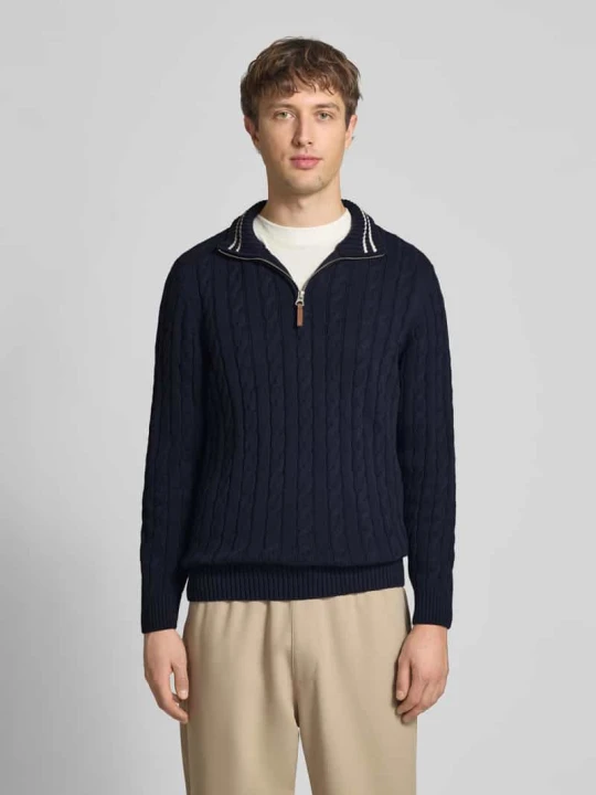 Zdjęcie produktu Sweter dzianinowy z czystej bawełny Superdry Granatowy