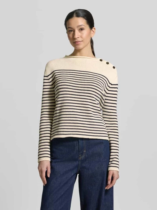 Zdjęcie produktu Sweter dzianinowy z mieszanki bawełny w kroju regular fit model 'QUADRO' Weekend Max Mara Écru