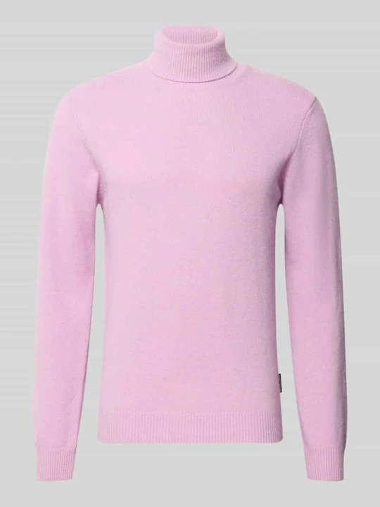 Zdjęcie produktu Sweter dzianinowy z mieszanki bawełny z golfem model 'KARL' Casual Friday Jasnofioletowy