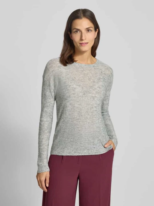 Zdjęcie produktu Sweter dzianinowy z mieszanki wełny z dodatkiem alpaki model 'Lesley' BRAX Średnioszary