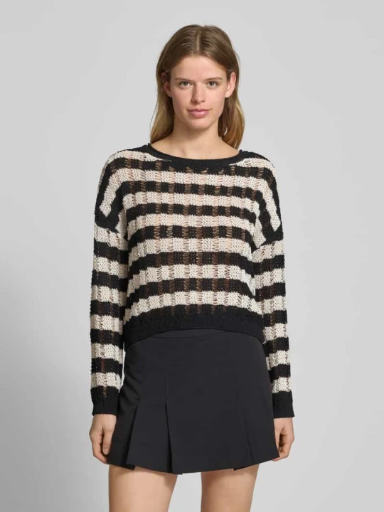 Zdjęcie produktu Sweter fit o pudełkowym kroju z ażurowej dzianiny model ‘CAPRI’ Only Écru
